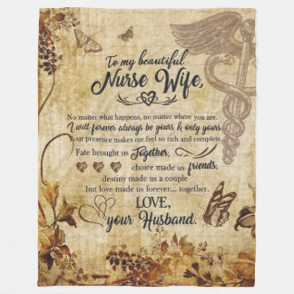 Nurse Wife Gifts | Letter To My Beautiful Wife Fleece Blanket