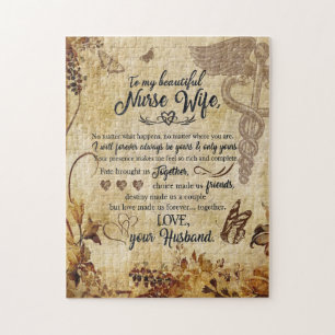 Nurse Wife Gifts   Letter To My Beautiful Wife Jigsaw Puzzle