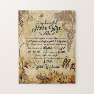 Nurse Wife Gifts | Letter To My Beautiful Wife Jigsaw Puzzle