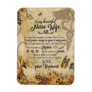 Nurse Wife Gifts   Letter To My Beautiful Wife Magnet