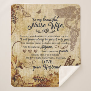 Nurse Wife Gifts Letter To My Beautiful Wife Sherpa Blanket