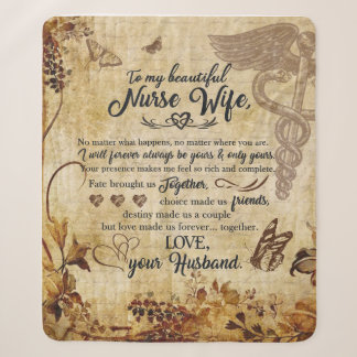Nurse Wife Gifts | Letter To My Beautiful Wife Sherpa Blanket