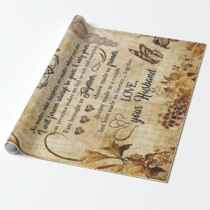 Nurse Wife Gifts   Letter To My Beautiful Wife Wrapping Paper