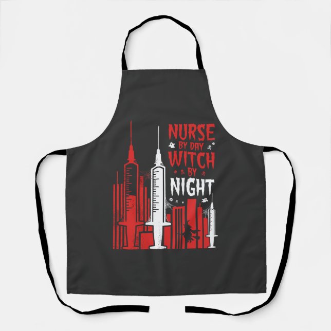 Nurse Witch Halloween Skyline Design_1 Apron (Front)