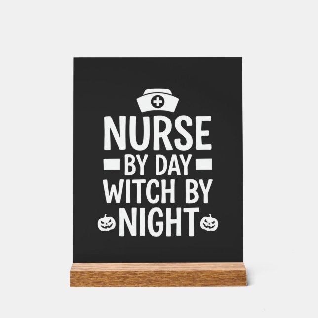 Nurse Witch Halloween Vector Design_1 Acrylic Sign (Front)