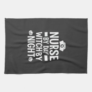 Nurse Witch Halloween Vector Design_1 Kitchen Towel