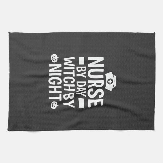 Nurse Witch Halloween Vector Design_1 Kitchen Towel (Horizontal)