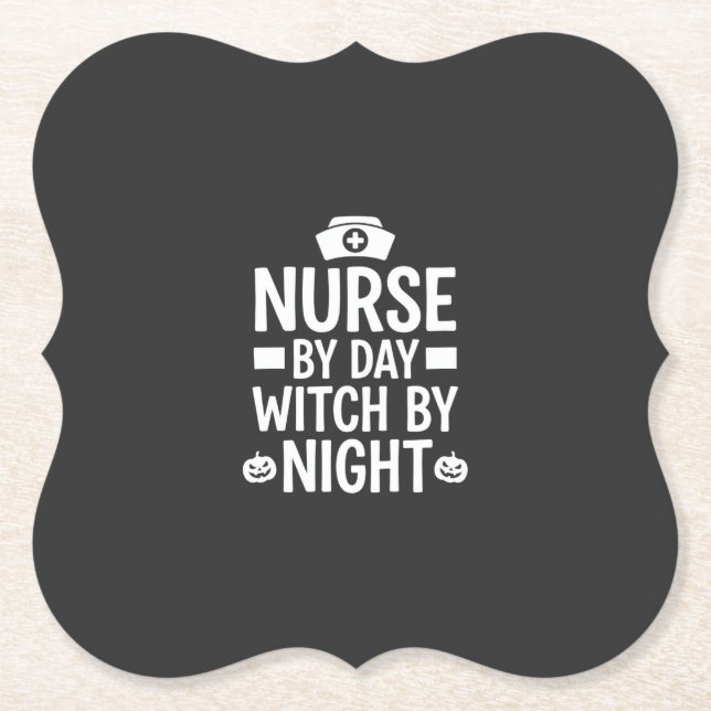 Nurse Witch Halloween Vector Design_1 Paper Coaster (Front)
