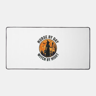 Nurse Witch Halloween Vintage Spooky Shift Design Desk Mat