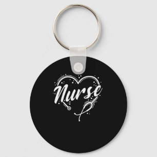 nurse with a stethoscope keychain