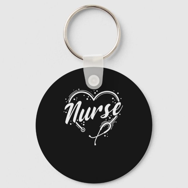 nurse with a stethoscope keychain (Front)