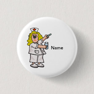 Nurse with Big Pill Customizable Button