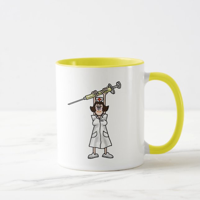 Nurse With Big Syringe Mug  Personalize Name (Right)