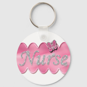 Nurse With Butterfly Keychain