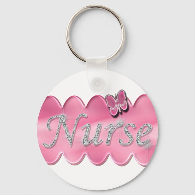 Nurse With Butterfly Keychain (Front)