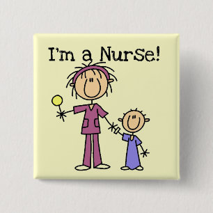 Nurse With Child T-shirts and Gifts 2 Inch Square Button