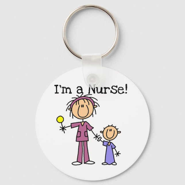 Nurse With Child T-shirts and Gifts Keychain (Front)