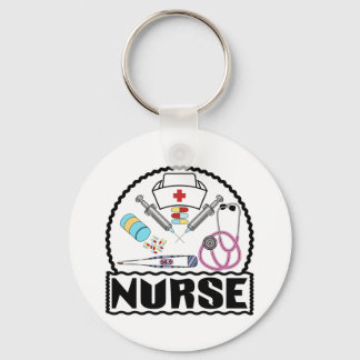 Nurse With Equipment Design Keychain