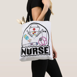 Nurse With Equipment Design Tote Bag
