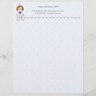 Nurse With Heart Custom Personalized Letterhead