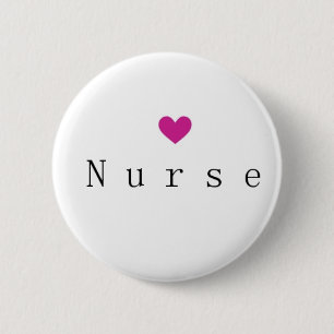 Nurse with Pink Heart 2 Inch Round Button