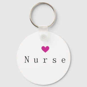 Nurse with Pink Heart Keychain