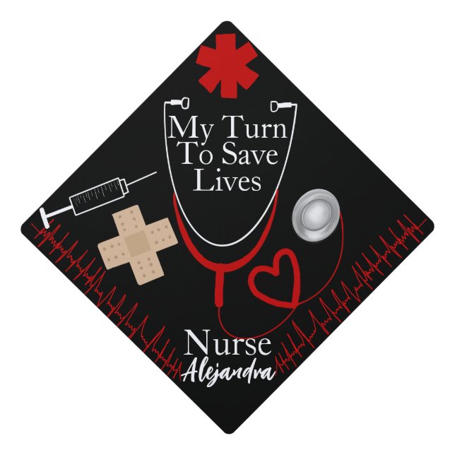 Nurse with Stethoscope Graduation Tassel Topper (Front)