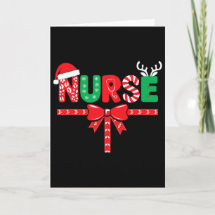 Nurse Xmas Rn Lpn Cna Women Christmas Card