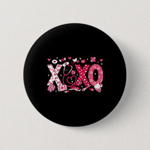 Nurse Xoxo Stethoscope Valentine Rn Pct Cna Nurse 2 Inch Round Button