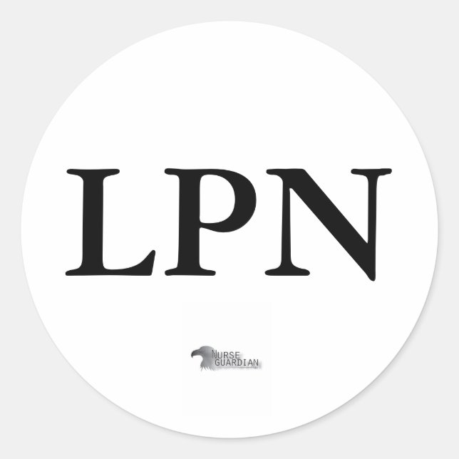 nurseguardianlogo, LPN Classic Round Sticker (Front)