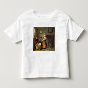 Nursemaid with baby in an interior toddler t-shirt