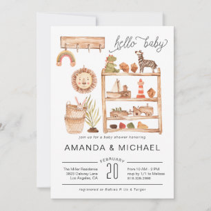 Nurserie Bohème Neutre Invitation à la Baby Show