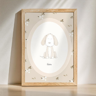 Nurserie personnalisée avec nom de bébé - Affiche 