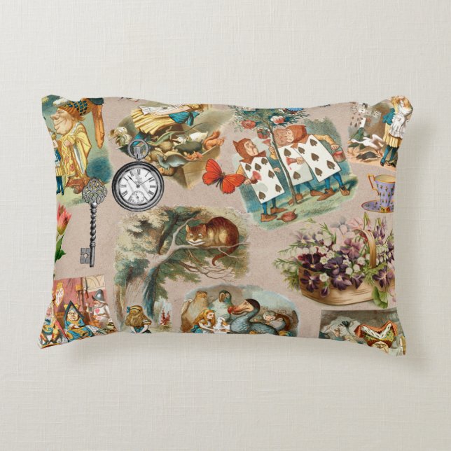  Nursery Alice Colourful 1800s Classic Wonderland  Accent Pillow (Back)
