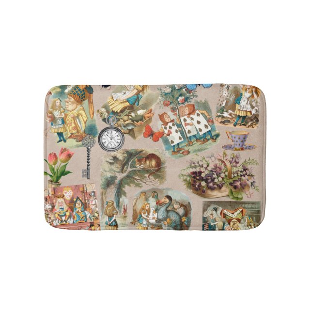  Nursery Alice Colourful 1800s Classic Wonderland  Bath Mat (Front)