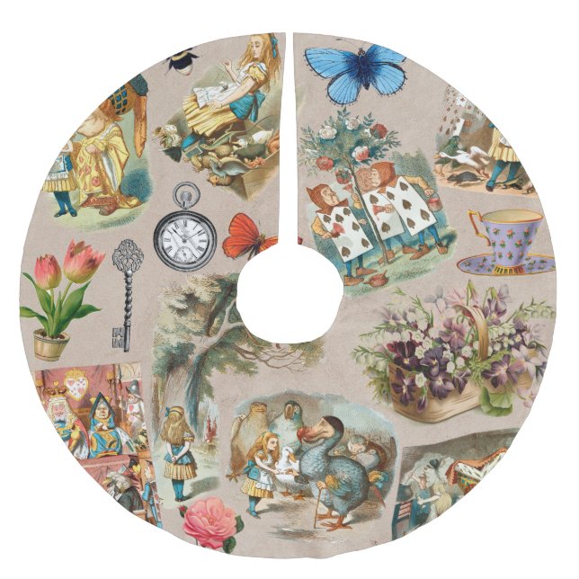  Nursery Alice Colourful 1800s Classic Wonderland  Brushed Polyester Tree Skirt (Front)
