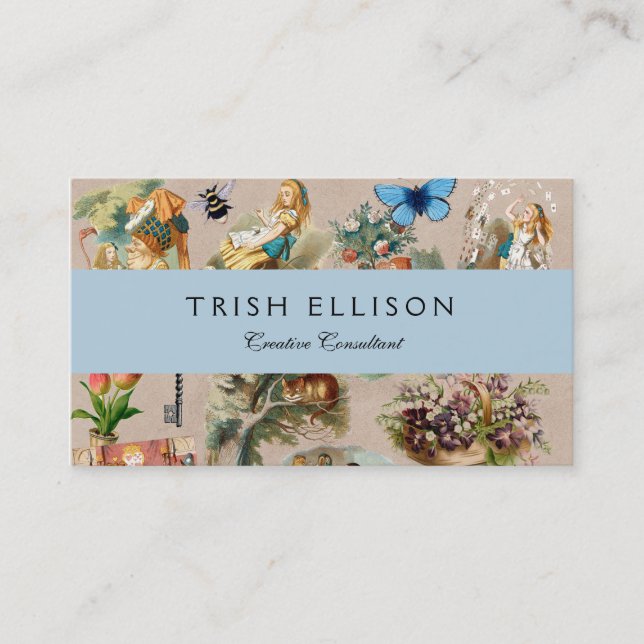  Nursery Alice Colourful 1800s Classic Wonderland  Business Card (Front)