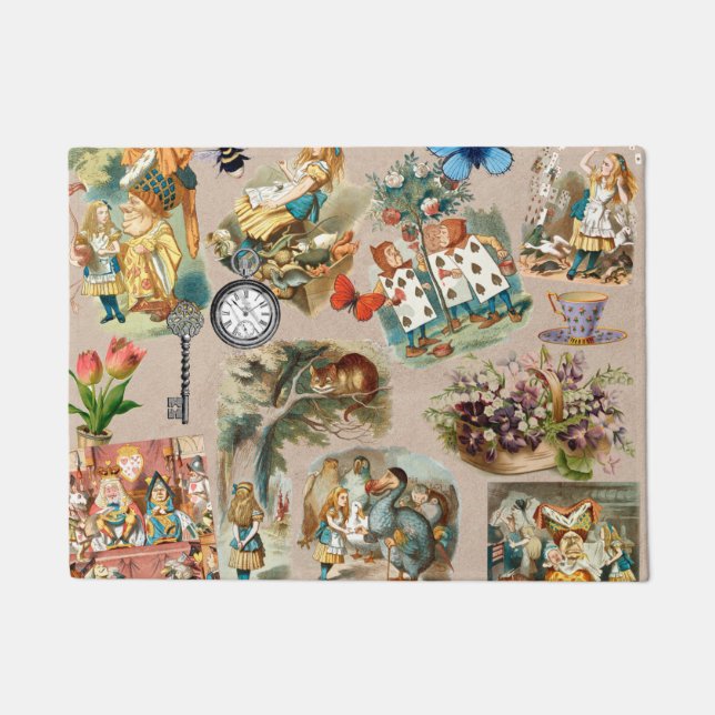  Nursery Alice Colourful 1800s Classic Wonderland  Doormat (Front)