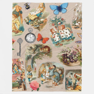  Nursery Alice Colourful 1800s Classic Wonderland  Fleece Blanket