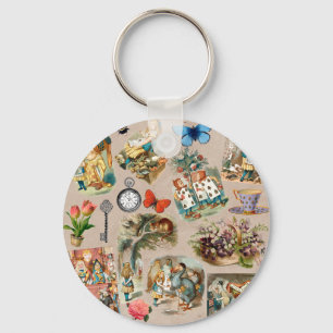  Nursery Alice Colourful 1800s Classic Wonderland  Keychain