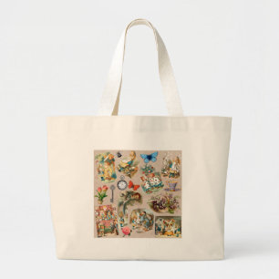 Nursery Alice Colourful 1800s Classic Wonderland Large Tote Bag