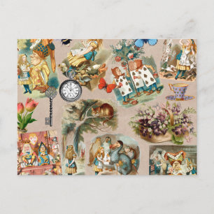  Nursery Alice Colourful 1800s Classic Wonderland  Postcard