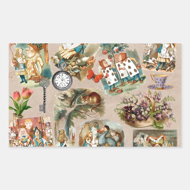  Nursery Alice Colourful 1800s Classic Wonderland  Sticker (Front)