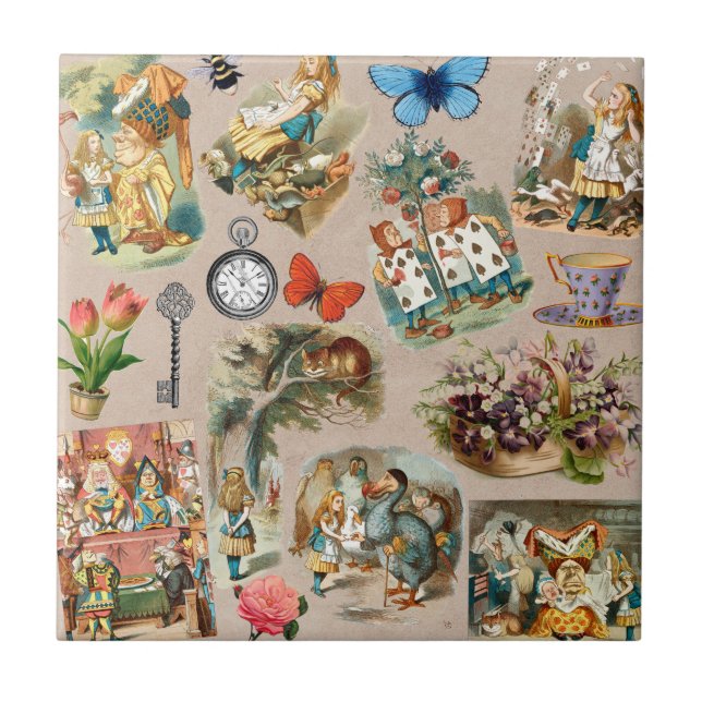  Nursery Alice Colourful 1800s Classic Wonderland  Tile (Front)