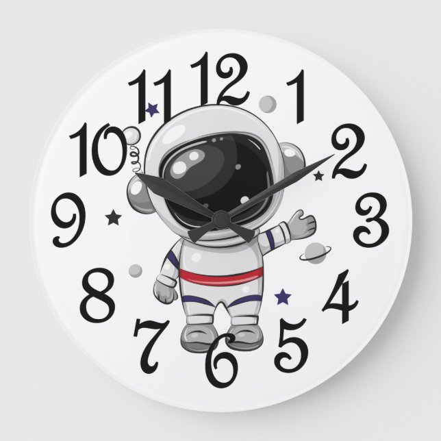 Nursery Baby Astronaut  Large Clock (Front)