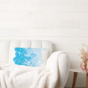 Nursery Baby Boys Room Blue Abstract Lumbar Pillow