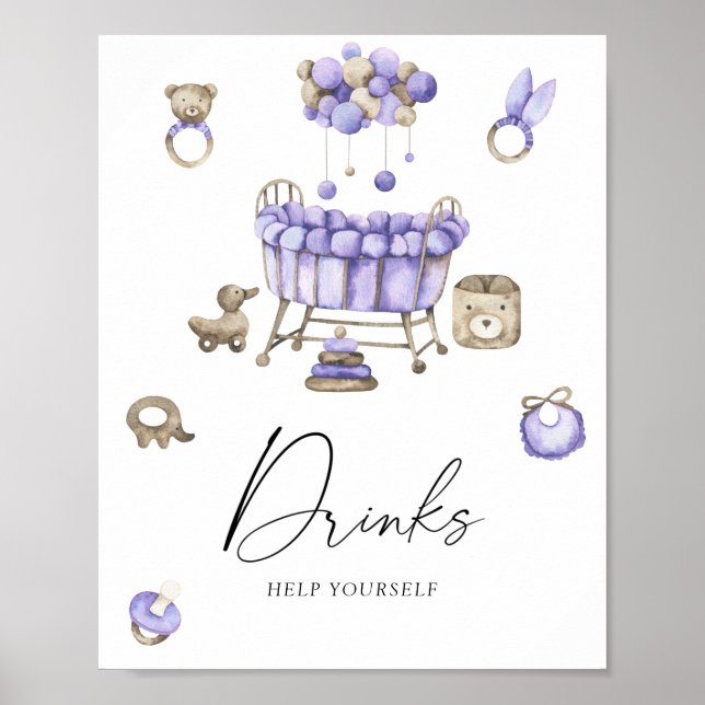 Nursery baby shower Drinks  Poster (Front)