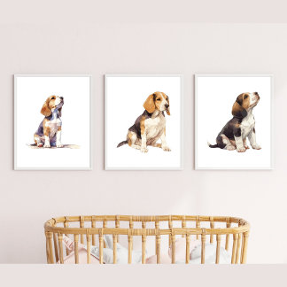 Nursery Beagle Wall Art, Beagle Puppy Art