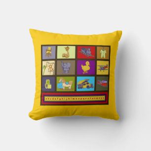 Nursery Boys Toys ABC Blocks Alphabet American MoJ Throw Pillow