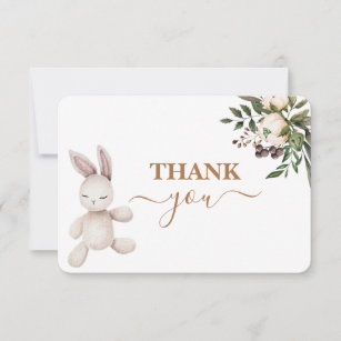 Nursery Bunny Gender neutral Thank you card